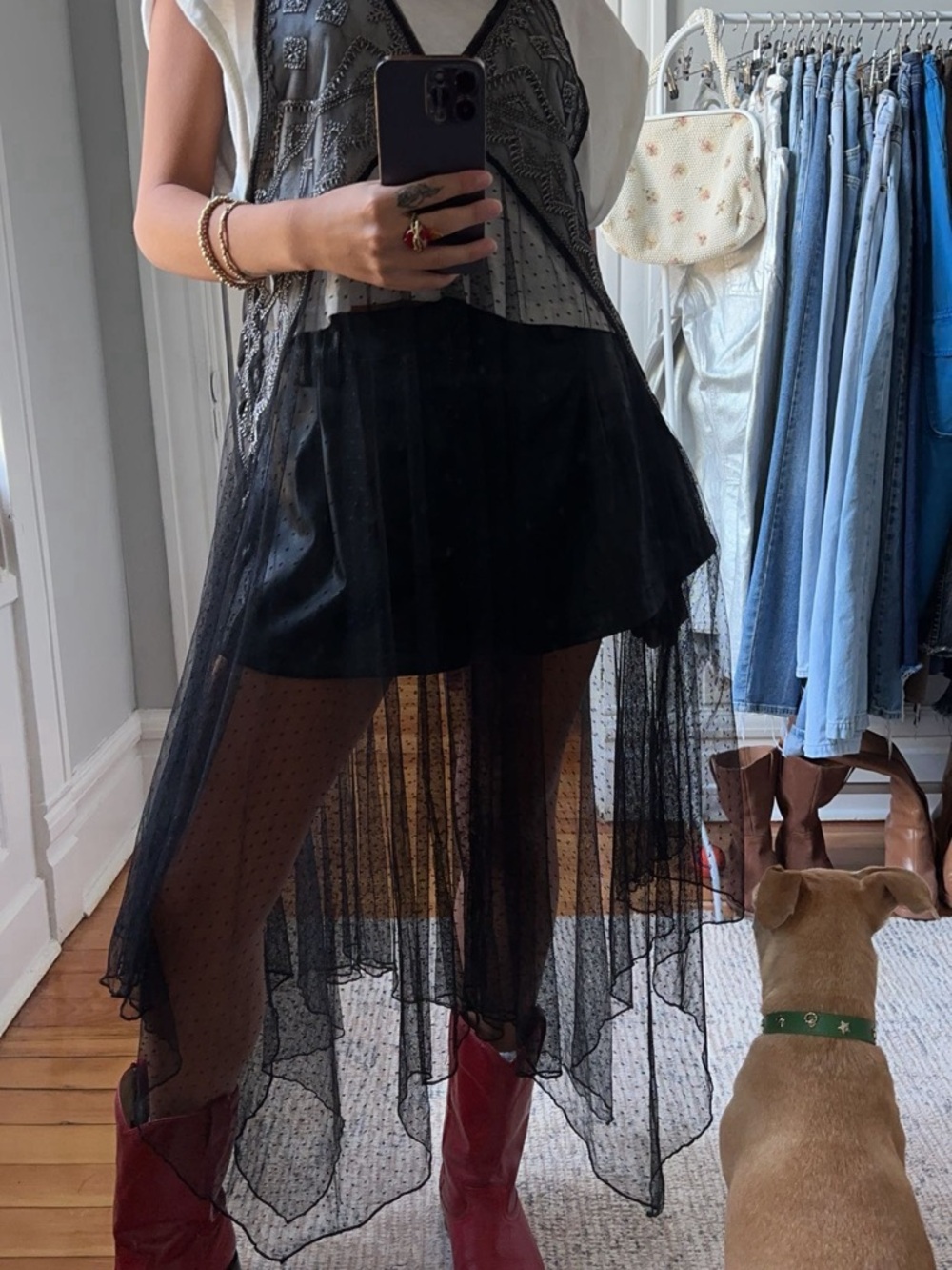 Free People Black Sheer Layered Blouse - Women